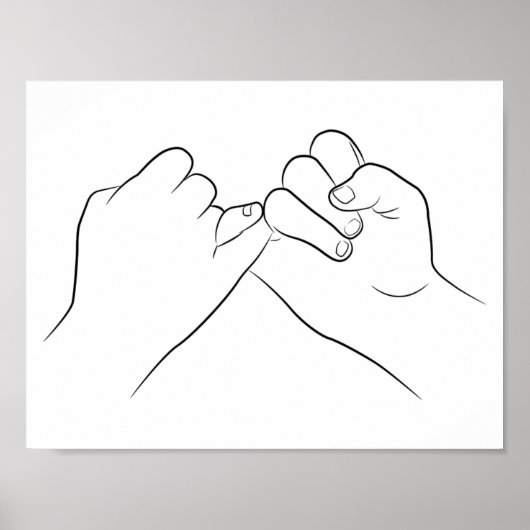 Pinky Promise Minimale Lijn Kunst vormt Eenvoudig Poster (Voorkant)