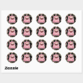 Pinky puppy met krans stickers (Vel)