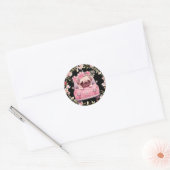 Pinky puppy met krans stickers (Envelop)