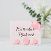 Pinky Ramadan mubark-kaart Briefkaart (Staand voorkant)