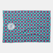 Pinky Red en Blue Pattern Kitchen vaatdoek Theedoek (Horizontaal)