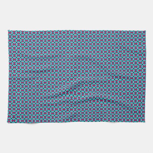 Pinky Red en Blue Pattern Tea Towel Theedoek (Horizontaal)