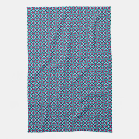 Pinky Red en Blue Pattern Tea Towel Theedoek (Verticaal)