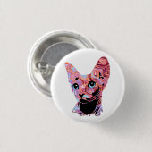 Pinky Sphynx Cat 683 Ronde Button 3,2 Cm (Voorkant /achterkant)