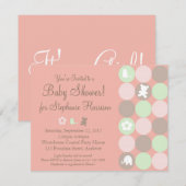 Pinky Stippen Baby shower Uitnodiging (Voorkant / Achterkant)