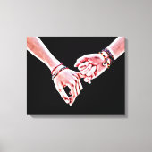 Pinky Swear Lovers handen Digitaal schilderen Canvas Afdruk (Voorkant)