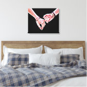 Pinky Swear Lovers handen Digitaal schilderen Canvas Afdruk (Insitu (Slaapkamer))