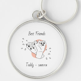 Pinky Swear met naam Gepersonaliseerde beste vrien Sleutelhanger