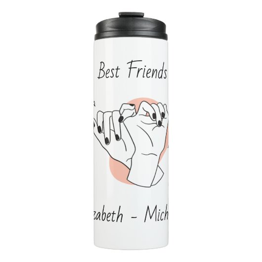 Pinky Swear met naam Gepersonaliseerde beste vrien Thermosbeker (Voorkant)
