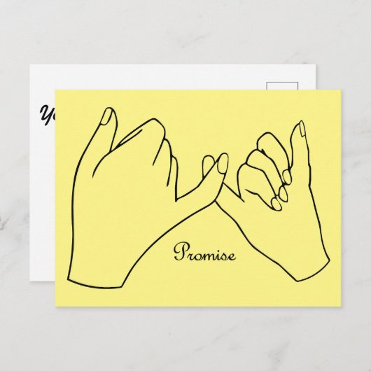 Pinky Swear Promise Uitnodiging Briefkaart (Voorkant / Achterkant)