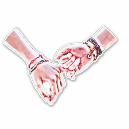 Pinky Swear romance Liefhebbers handen Digitaal sc Sticker (Voorkant)