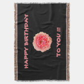 Pinky Throw Blanket - Happy Birthday Deken (Voorkant Verticaal)