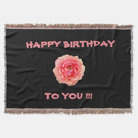 Pinky Throw Blanket - Happy Birthday Deken (Voorkant)