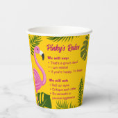 Pinky Validation Vacation Papieren Bekers (Achterkant)