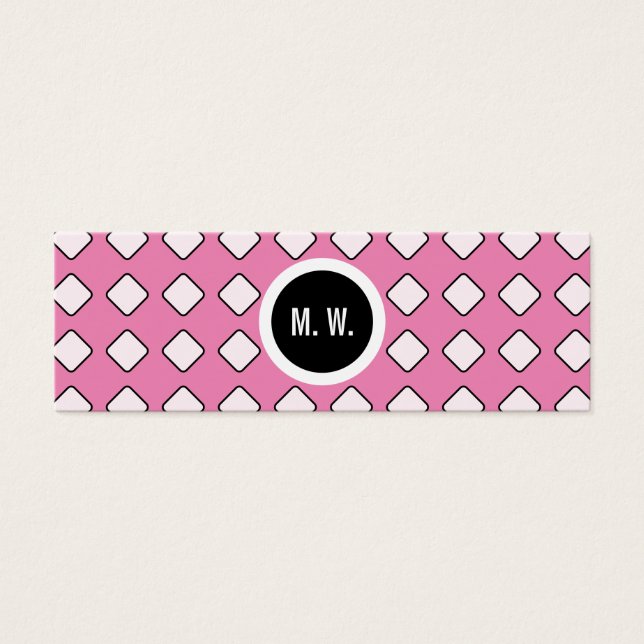 Pinky White zwart Mini Visitekaartjes (Voorkant)