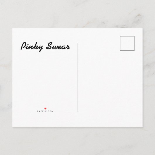 Pinky zweer belofte Briefkaart (Achterkant)