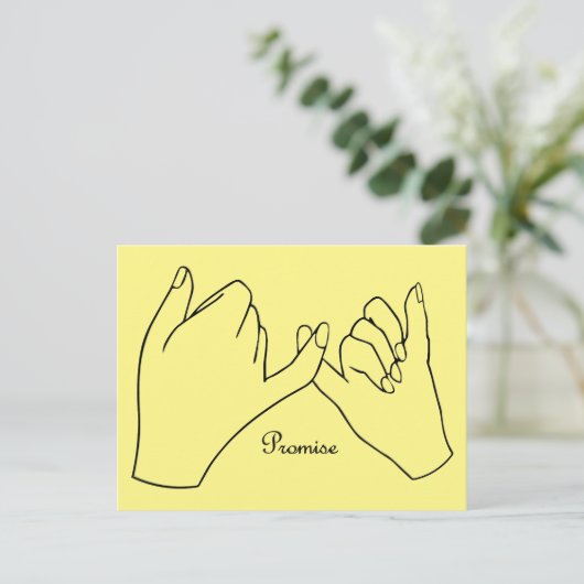 Pinky zweer belofte Briefkaart (Staand voorkant)