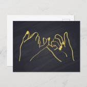 Pinky zweer line art print, Hands line art Briefkaart (Voorkant / Achterkant)