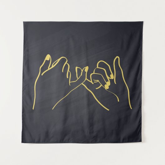 Pinky zweer line art print, Hands line art Throw P Wandkleed (Voorkant)