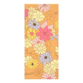 Pinkyellow rustic floral pattern reclamekaart (Achterkant)
