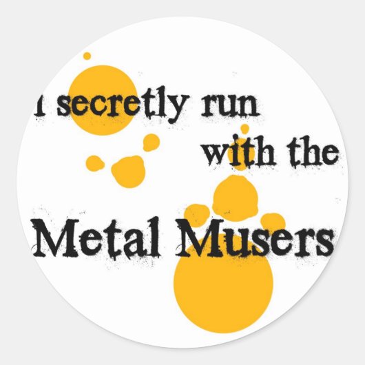 PinMetalMusers Ronde Sticker (Voorkant)