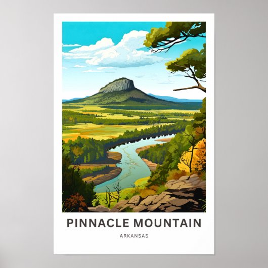 Pinnacle Mountain Arkansas Reisprint Poster (Voorkant)