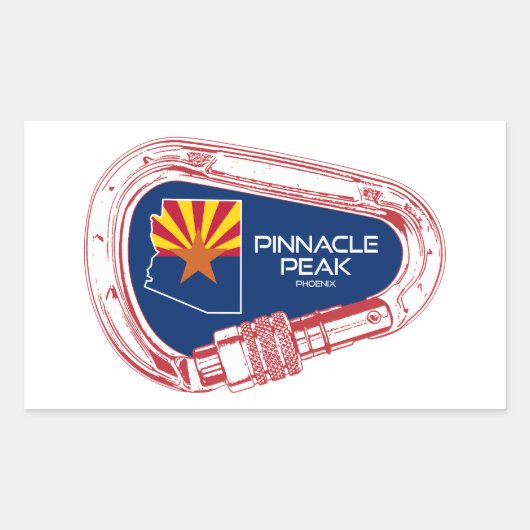 Pinnacle Peak Arizona Rock Climbing Karabiner Rechthoekige Sticker (Voorkant)