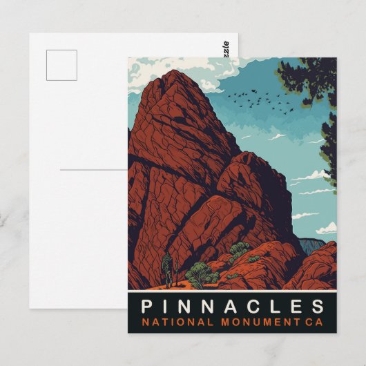 Pinnacles Nationaal Monument, CA, Reizen Briefkaart (Voorkant / Achterkant)