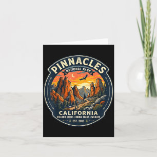 Pinnacles nationaal park california retro wandelen kaart