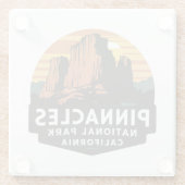 Pinnacles Nationaal Park Embleem Glazen Onderzetter (Achterkant)