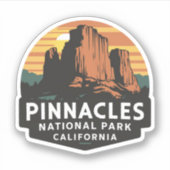 Pinnacles Nationaal Park Embleem Sticker (Voorkant)