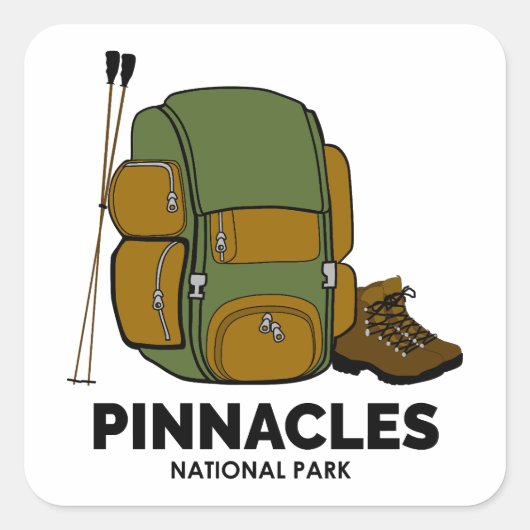 Pinnacles National Park Backpack Vierkante Sticker (Voorkant)