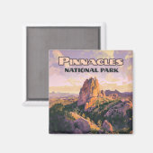 Pinnacles National Park Buttes California Kaart Magneet (Voorkant / Achterkant)