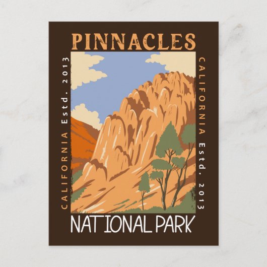 Pinnacles National Park California Distress Briefkaart (Voorkant)