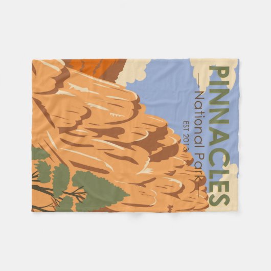 Pinnacles National Park California  Fleece Deken (Voorkant (Horizontaal))