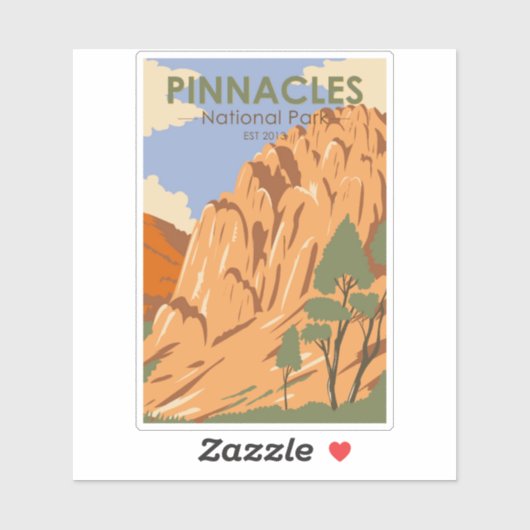 Pinnacles National Park California  Sticker (Vel)