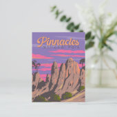 Pinnacles National Park Illustratie Reiskunst Briefkaart (Staand voorkant)