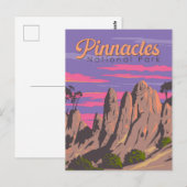 Pinnacles National Park Illustratie Reiskunst Briefkaart (Voorkant / Achterkant)