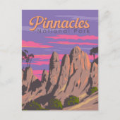 Pinnacles National Park Illustratie Reiskunst Briefkaart (Voorkant)