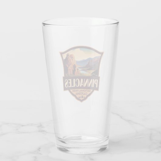 Pinnacles National Park Illustratie Reiskunst Glas (Achterkant)