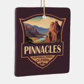Pinnacles National Park Illustratie Reiskunst Keramisch Ornament (Rechts)