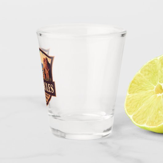 Pinnacles National Park Illustratie Reiskunst Shot Glas (Rechts)