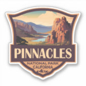 Pinnacles National Park Illustratie Reiskunst Sticker (Voorkant)