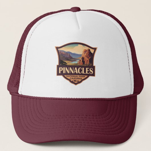 Pinnacles National Park Illustratie Reiskunst Trucker Pet (Voorkant)