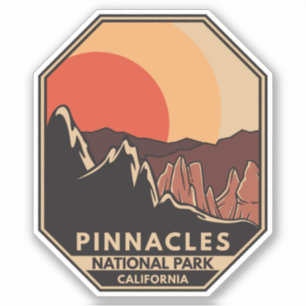 Pinnacles National Park Minimal Retro Emblem Sticker