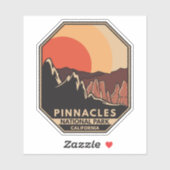 Pinnacles National Park Minimal Retro Emblem Sticker (Vel)