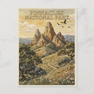 Pinnacles National Park Reisreclame uit het verled Briefkaart