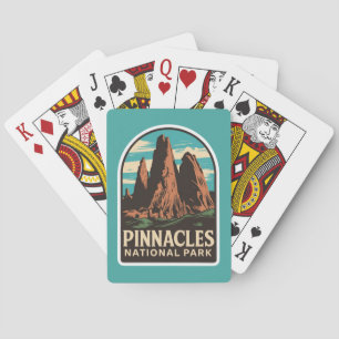 Pinnacles National Park Reizen Embleem Pokerkaarten