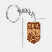 Pinnacles National Park Reizen Embleem Sleutelhanger (Voorkant Links)