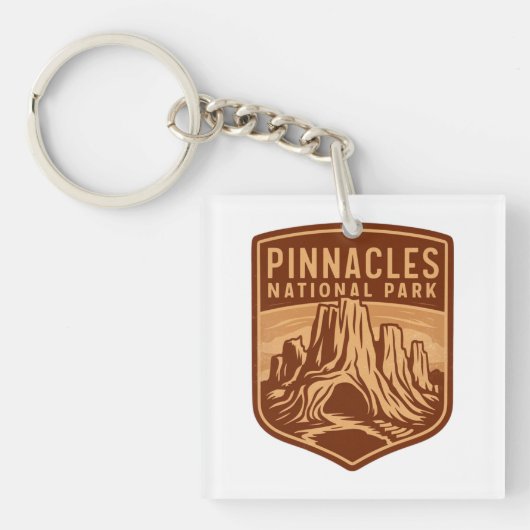 Pinnacles National Park Reizen Embleem Sleutelhanger (Voorkant)